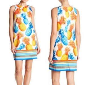 London Times Pineapple Shift Dress Size 4